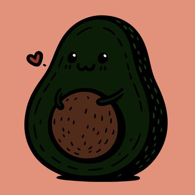 an avocado hugging an avocado