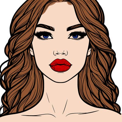 realistic woman with full lips