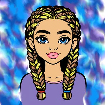 realistic girl with braids