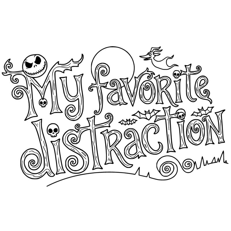 script font "my favorite distraction" with nightmare before christmas theme