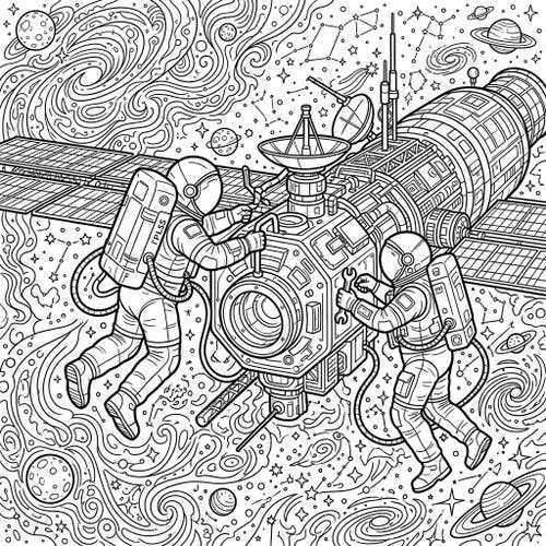 Spacewalking Astronauts