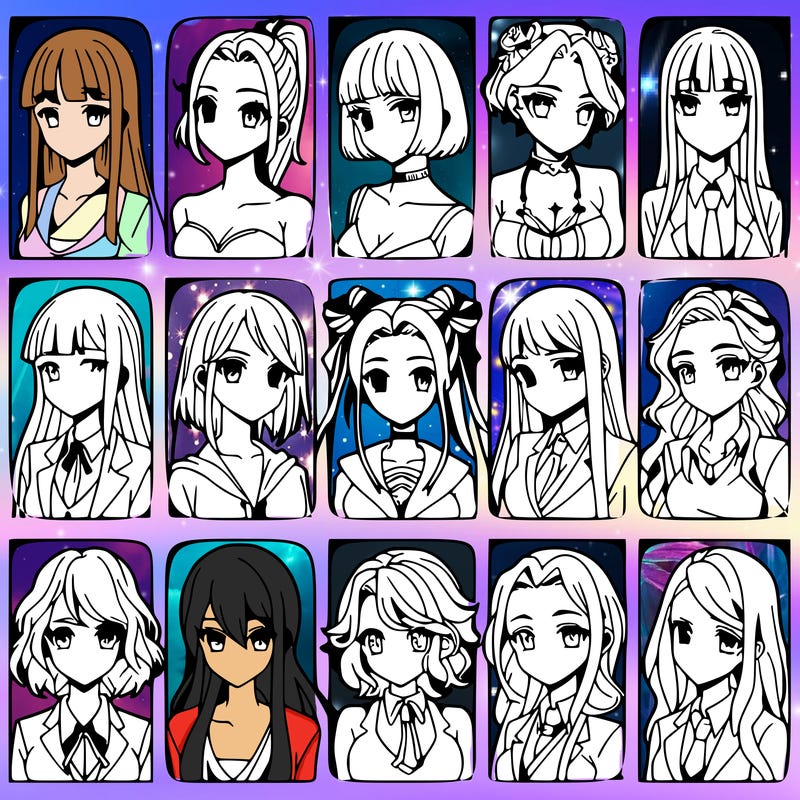 girls that look diffrent anime