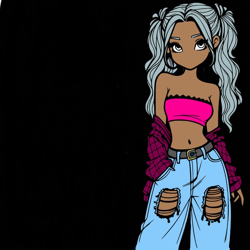 2 girls in crop tops and baggy jeans ripped