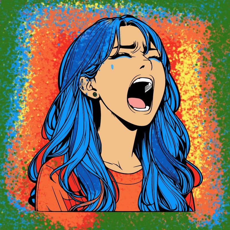 screaming realistic, girl