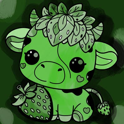 cute strawberry cow