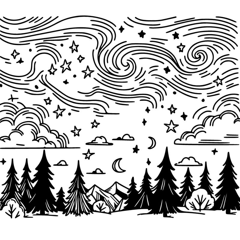 night sky sketch