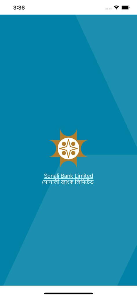 Sonali eSheba Splash-Screen mit dem Logo und Namen der Sonali Bank Limited