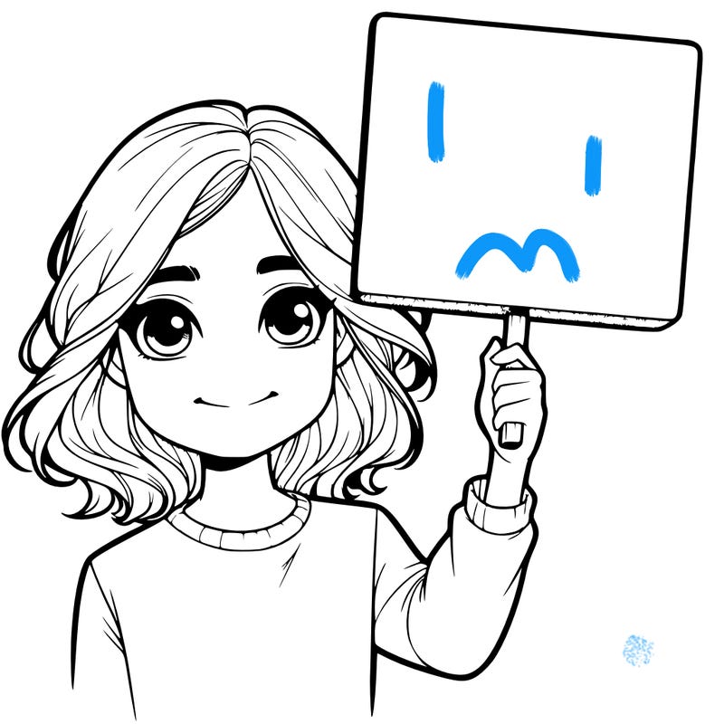 realistic girl holding up a sign