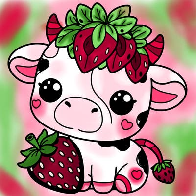 cute strawberry cow