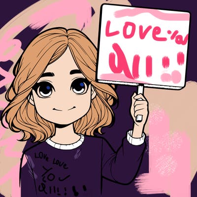 realistic girl holding up a sign