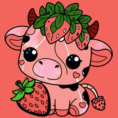 cute strawberry cow