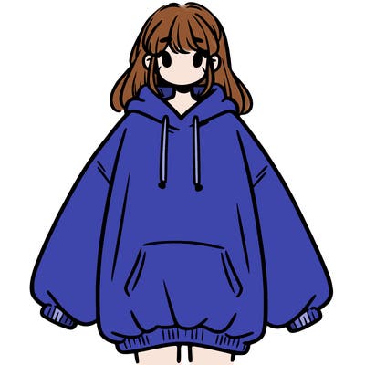 girl in oversized sweatshirt