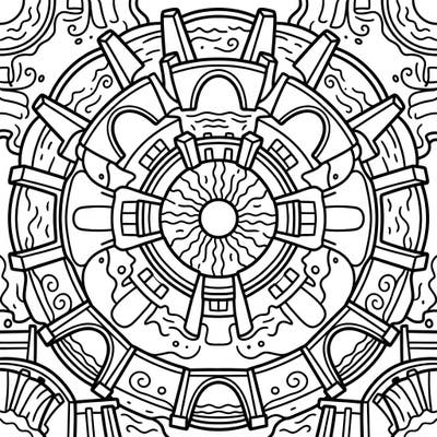 Dive into a world of creativity with this unique Dams Mandala coloring page, specially designed for toddlers. Its ultra-thick lines and large, simple shapes make coloring easy and enjoyable for little hands.