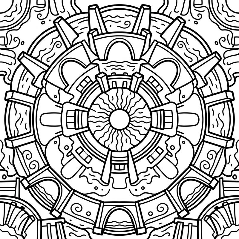 Dive into a world of creativity with this unique Dams Mandala coloring page, specially designed for toddlers. Its ultra-thick lines and large, simple shapes make coloring easy and enjoyable for little hands.