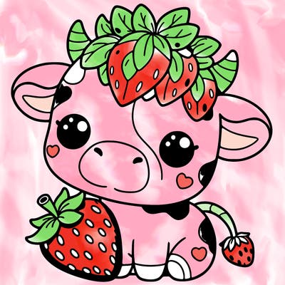 cute strawberry cow