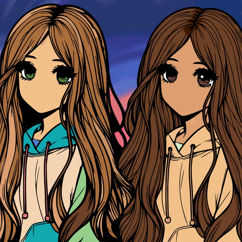 realistic girl with long hair and cute face with a hoodie