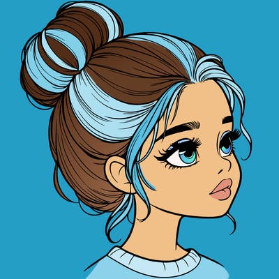 realistic girl with bun