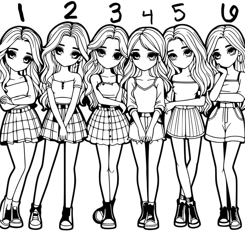 a group of girls realistic