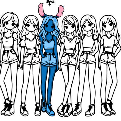 a group of girls wearing crop tops and shorts