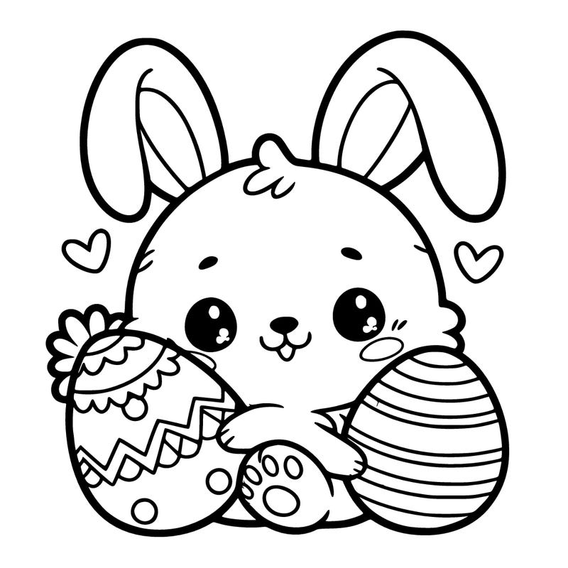 cute bunny with easter egg