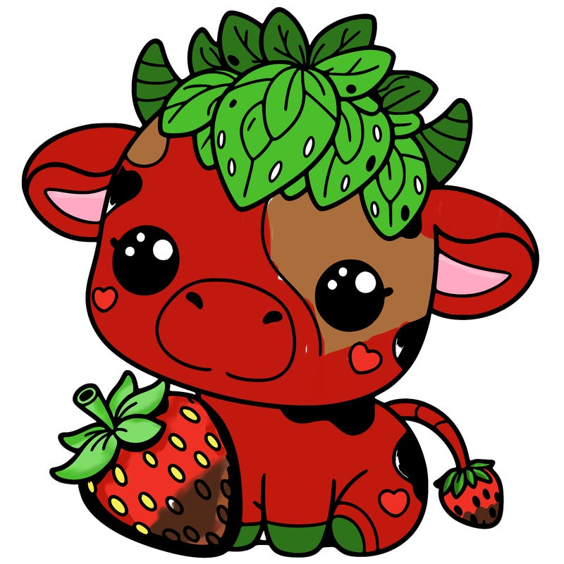 cute strawberry cow