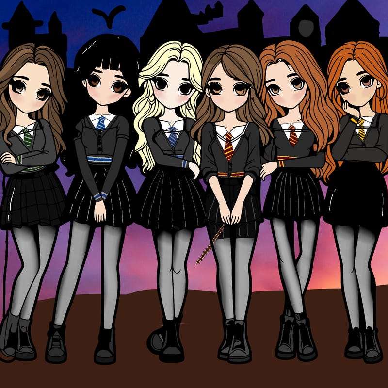 a group of girls realistic