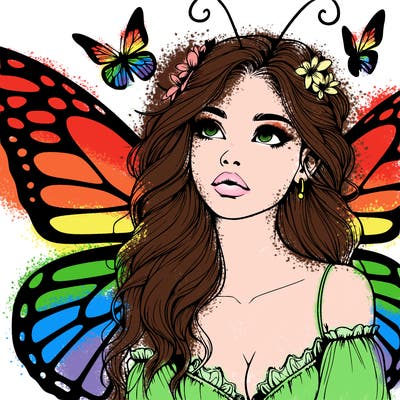 butterfly fairy realistic girl