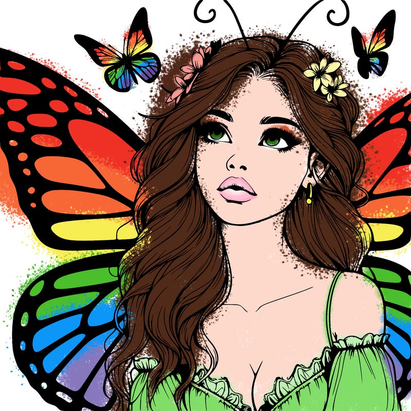 butterfly fairy realistic girl