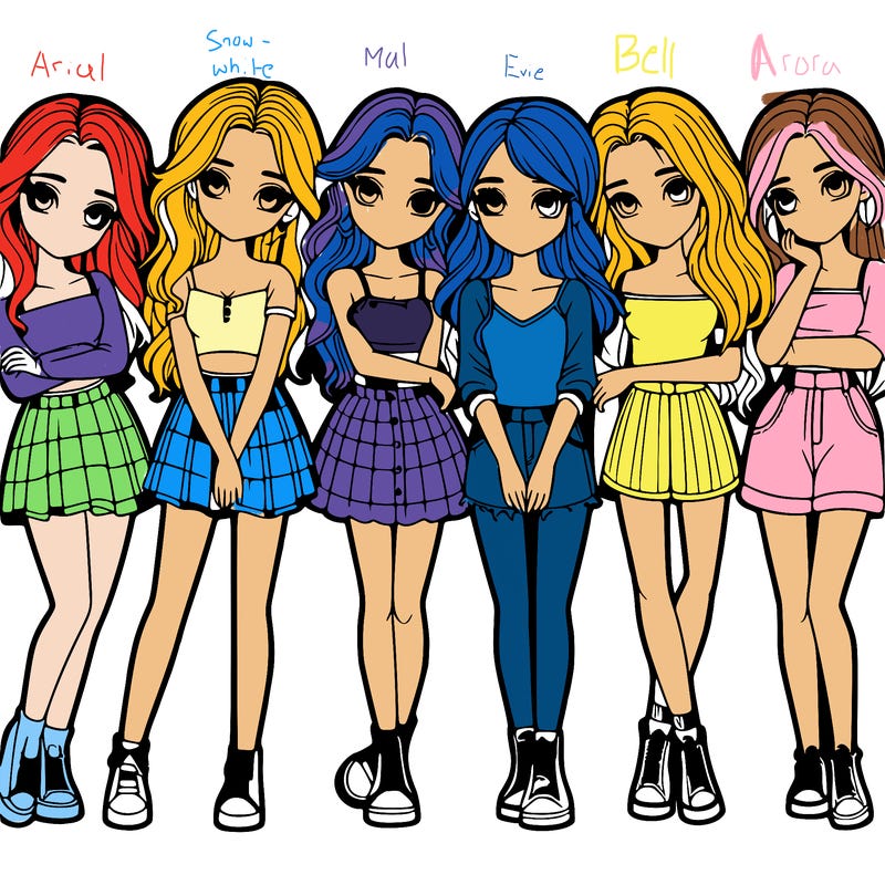 a group of girls realistic