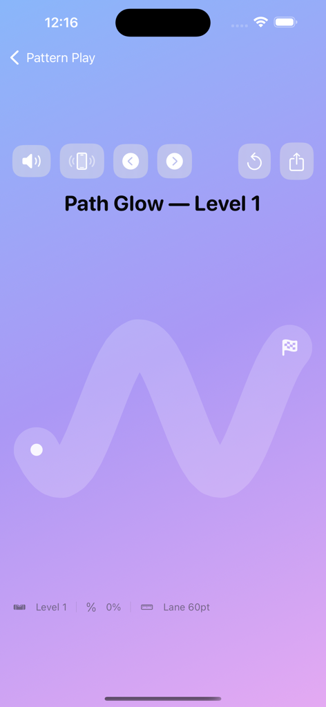 Autism Play Garden - A sensory wavy path tracing activity for motor skills in the Autism Play Garden app