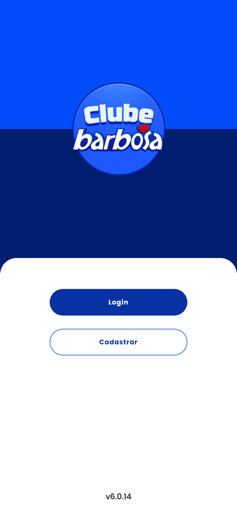 Barbosa Supermercados - Barbosa Supermercados app login and registration screen for Clube Barbosa members.
