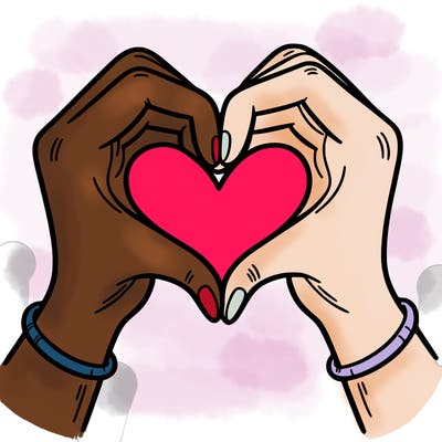 two hands make a heart