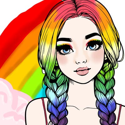 realistic girl with braids