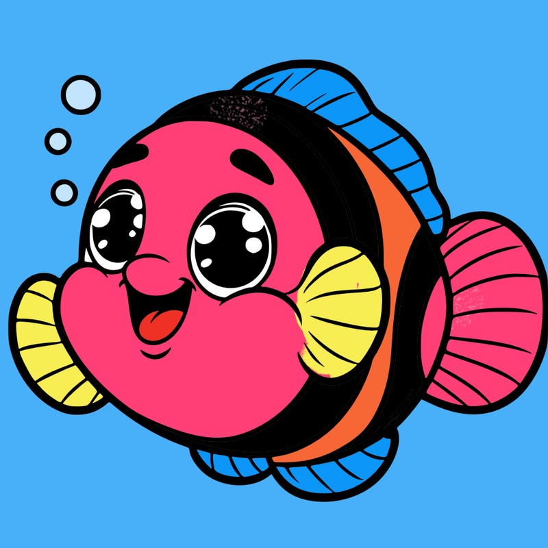 cute happy clown fish
