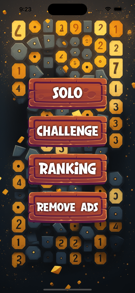 Brain Quiz Master - Brain Quiz Master app main menu featuring Solo and Challenge modes