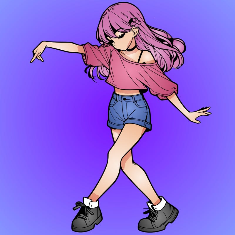 realistic girl danceing