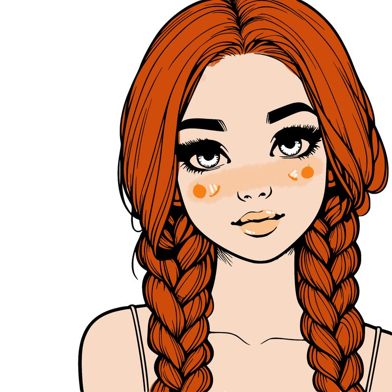 realistic girl with braids