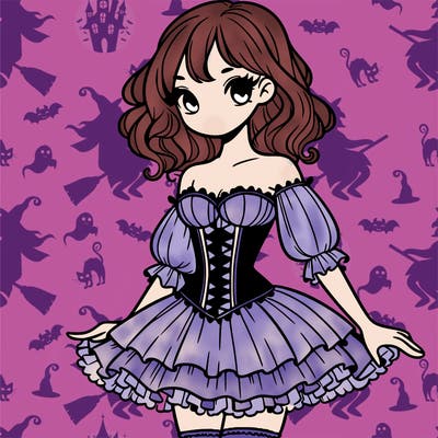 girl in corset short frilly dress