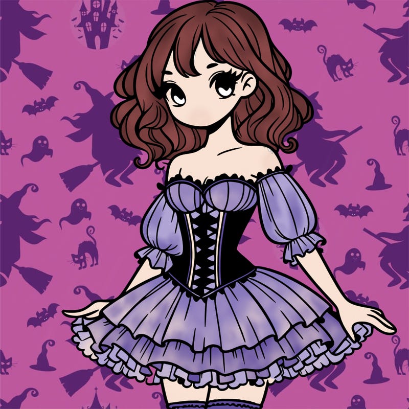 girl in corset short frilly dress