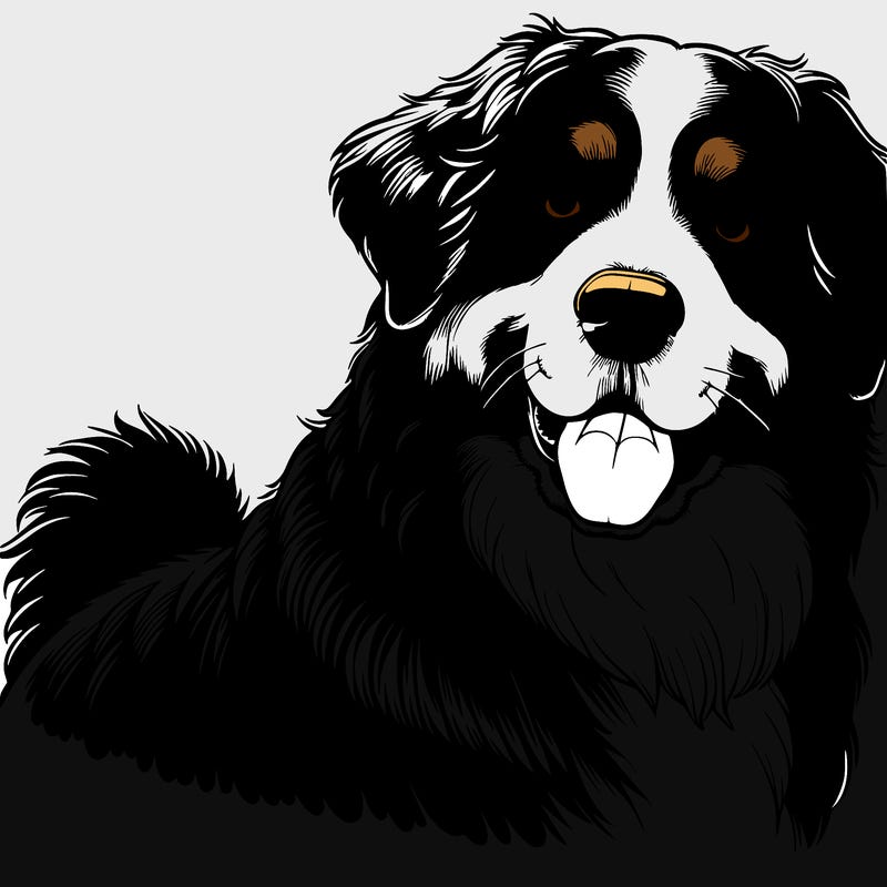 realistic bernese mountain dog