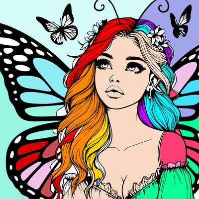 butterfly fairy realistic girl