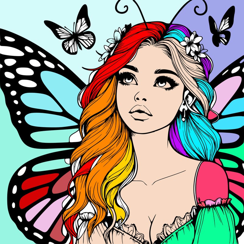 butterfly fairy realistic girl