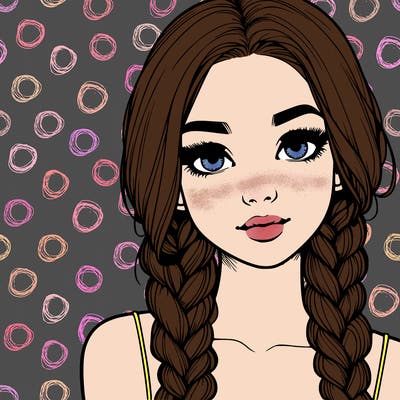 realistic girl with braids