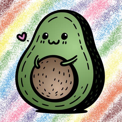 an avocado hugging an avocado