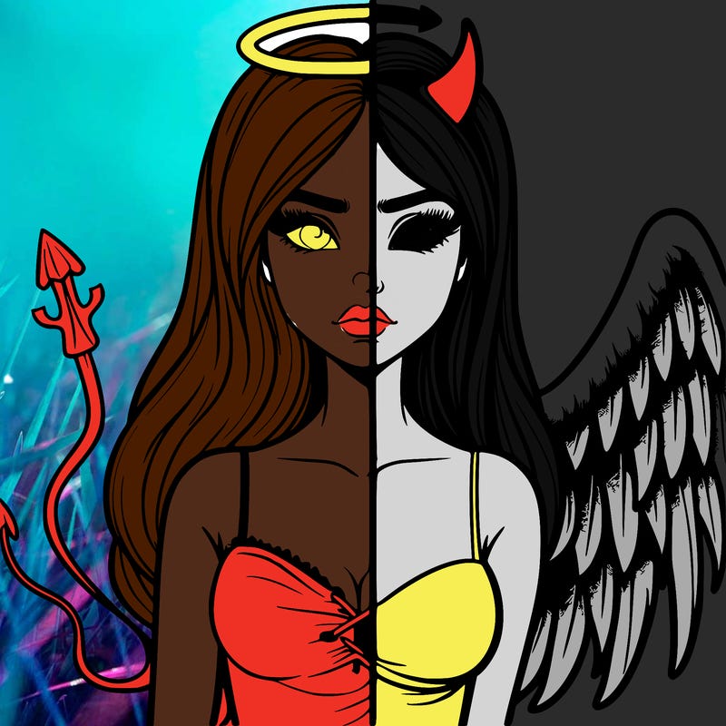 devil vs angel realistic girl