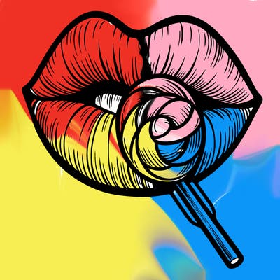 lips with a lollipop