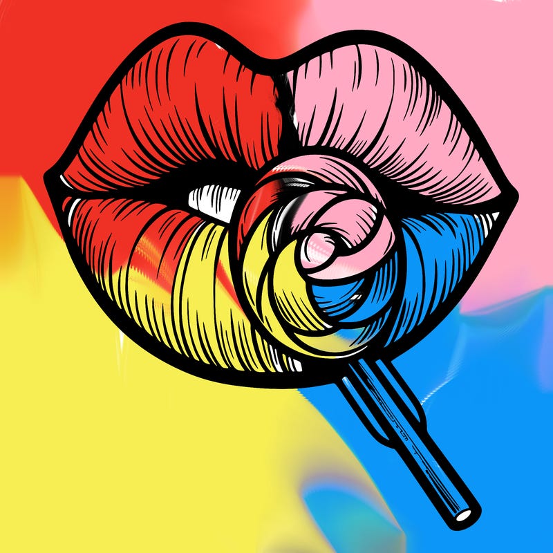 lips with a lollipop