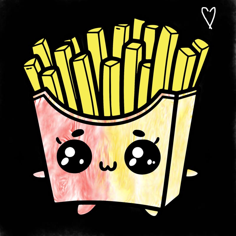 a cute. french fries