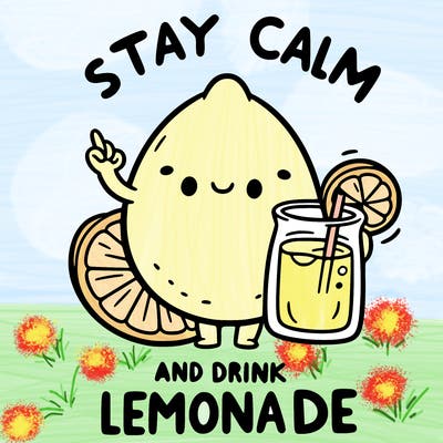 stay calm and drink lemonade