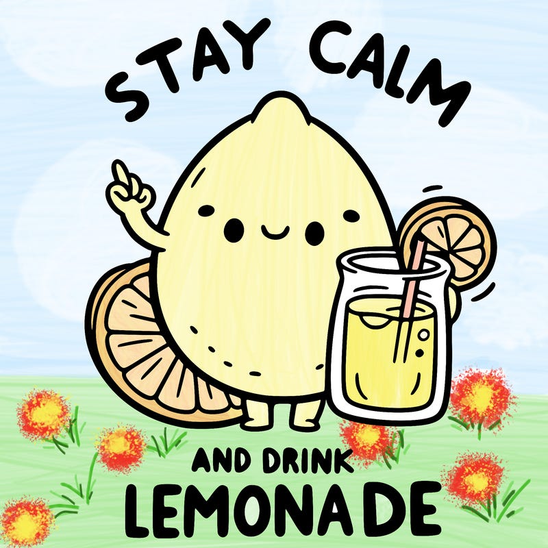 stay calm and drink lemonade
